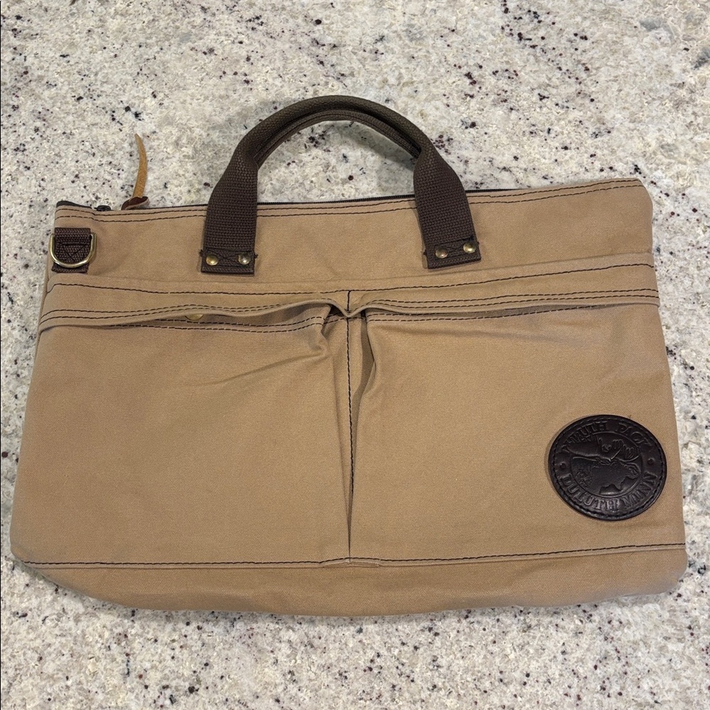 Duluth Pack City Portfolio Tan Canvas Tote Bag with Brown Handles
